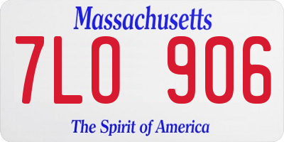 MA license plate 7LO906