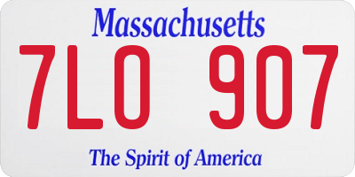 MA license plate 7LO907
