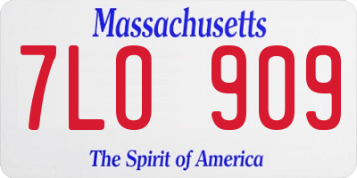 MA license plate 7LO909