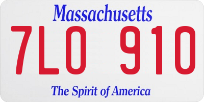 MA license plate 7LO910
