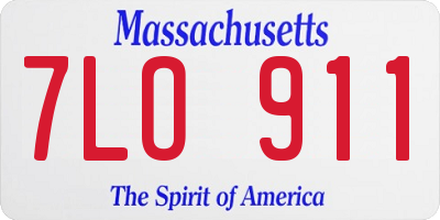 MA license plate 7LO911