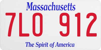 MA license plate 7LO912