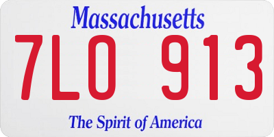 MA license plate 7LO913