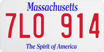MA license plate 7LO914