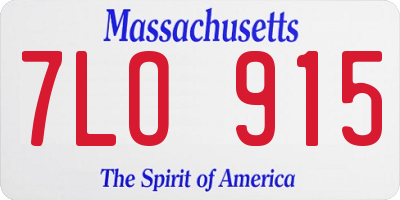 MA license plate 7LO915