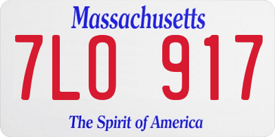 MA license plate 7LO917