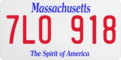 MA license plate 7LO918