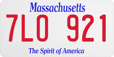 MA license plate 7LO921