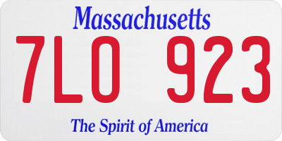 MA license plate 7LO923