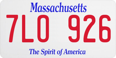 MA license plate 7LO926