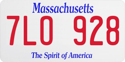 MA license plate 7LO928