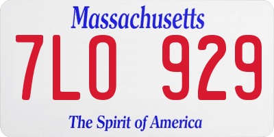 MA license plate 7LO929