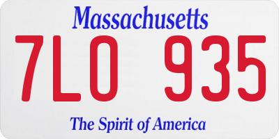 MA license plate 7LO935