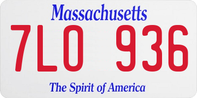 MA license plate 7LO936