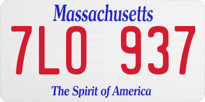 MA license plate 7LO937
