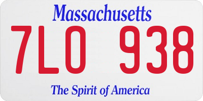 MA license plate 7LO938