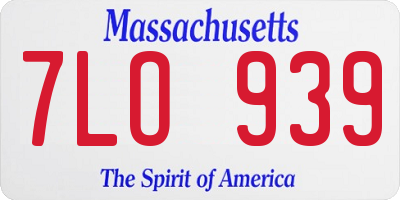 MA license plate 7LO939
