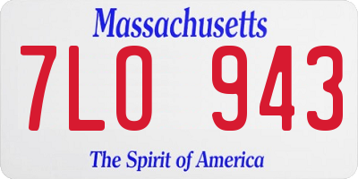 MA license plate 7LO943