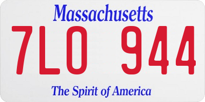 MA license plate 7LO944