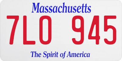 MA license plate 7LO945