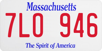 MA license plate 7LO946