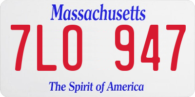 MA license plate 7LO947