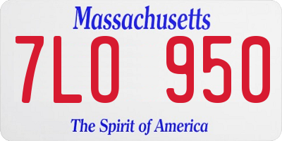 MA license plate 7LO950