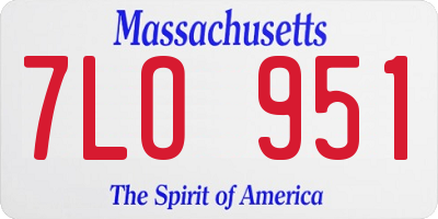 MA license plate 7LO951