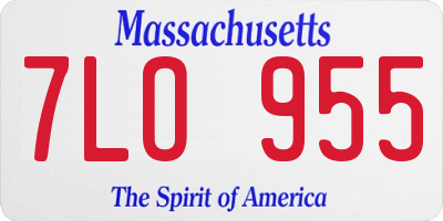 MA license plate 7LO955