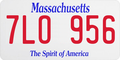 MA license plate 7LO956