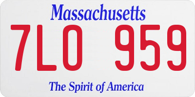 MA license plate 7LO959