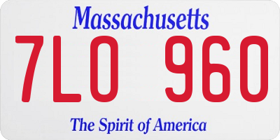 MA license plate 7LO960