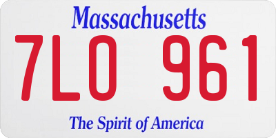 MA license plate 7LO961