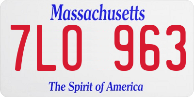 MA license plate 7LO963