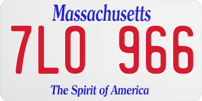 MA license plate 7LO966