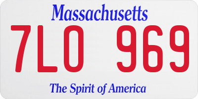MA license plate 7LO969