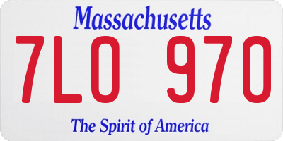 MA license plate 7LO970