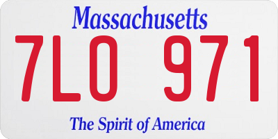 MA license plate 7LO971
