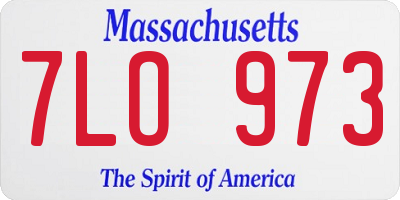 MA license plate 7LO973