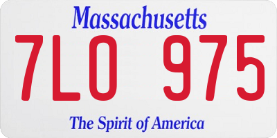 MA license plate 7LO975