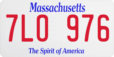 MA license plate 7LO976