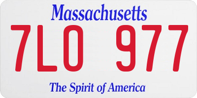 MA license plate 7LO977