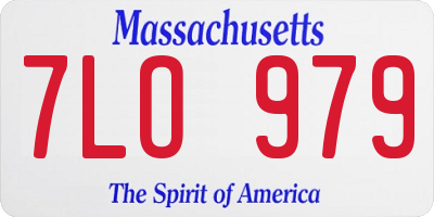 MA license plate 7LO979