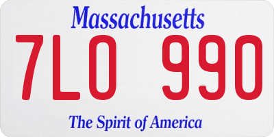 MA license plate 7LO990