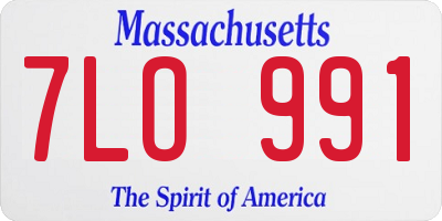 MA license plate 7LO991