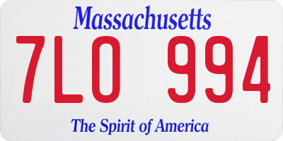 MA license plate 7LO994