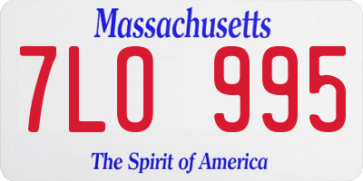 MA license plate 7LO995