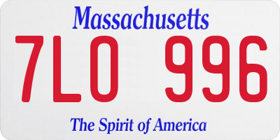 MA license plate 7LO996