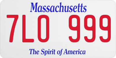 MA license plate 7LO999