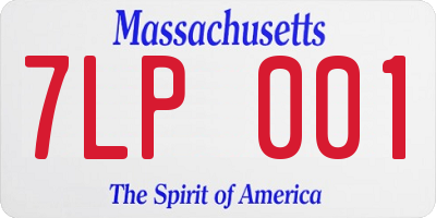 MA license plate 7LP001